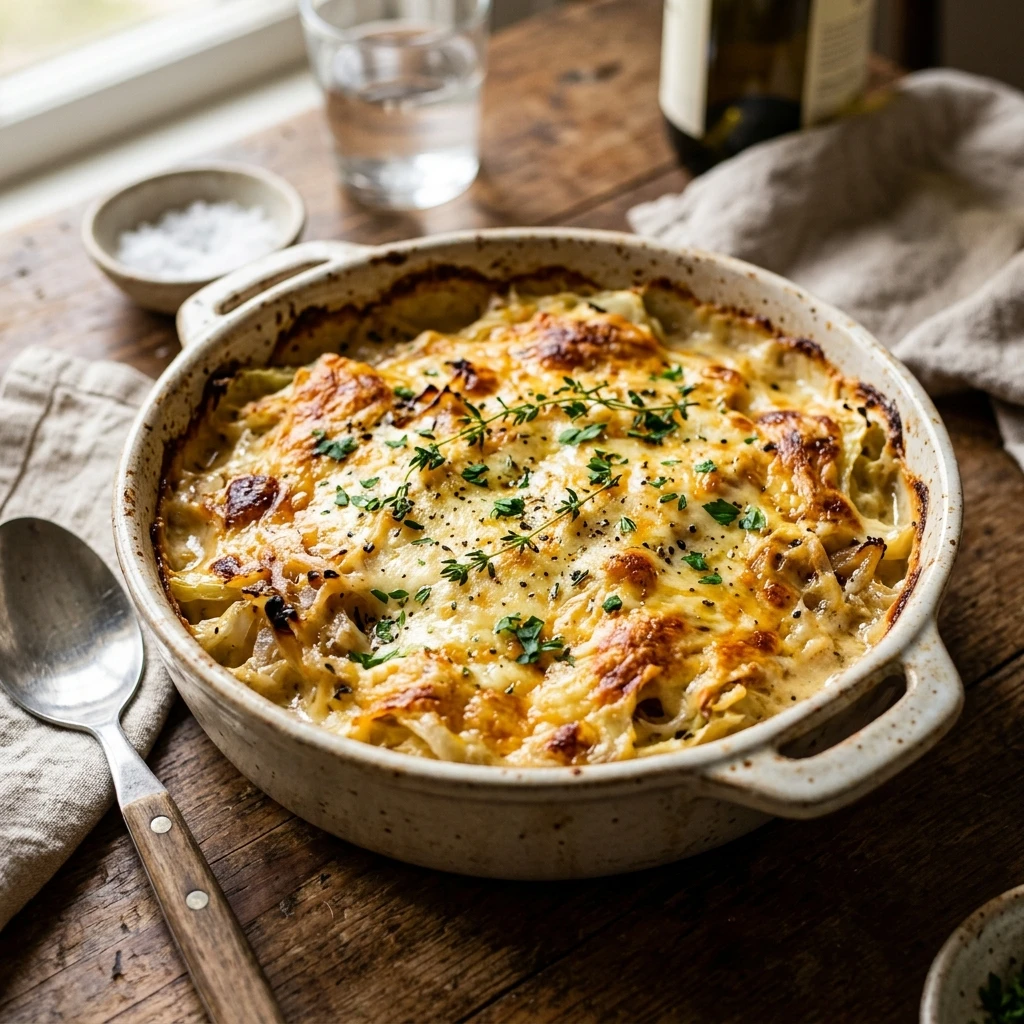 Cheesy Cabbage Gratin Creamy Baked Side