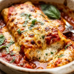 Cheesy Creamy Baked Manicotti Like Grandma Made