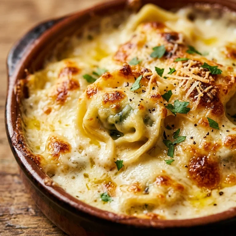 Cheesy Creamy Baked Tortellini 5 Ingredient