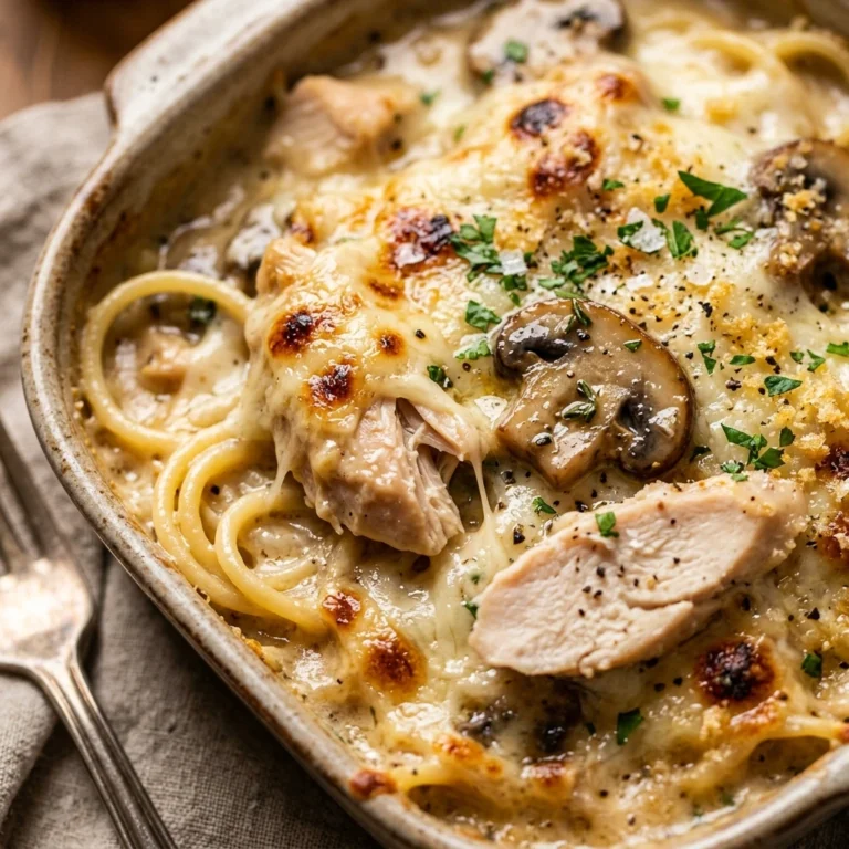 Cheesy Creamy Chicken Tetrazzini Freezer Friendly