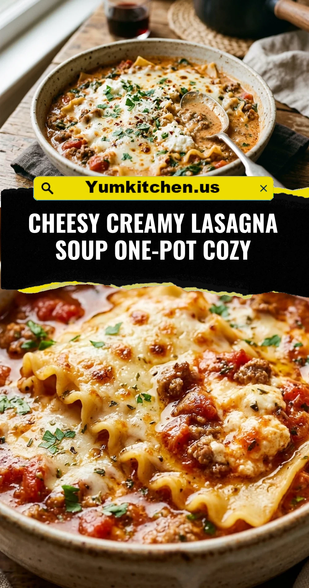 Cheesy Creamy Lasagna Soup One-Pot Cozy