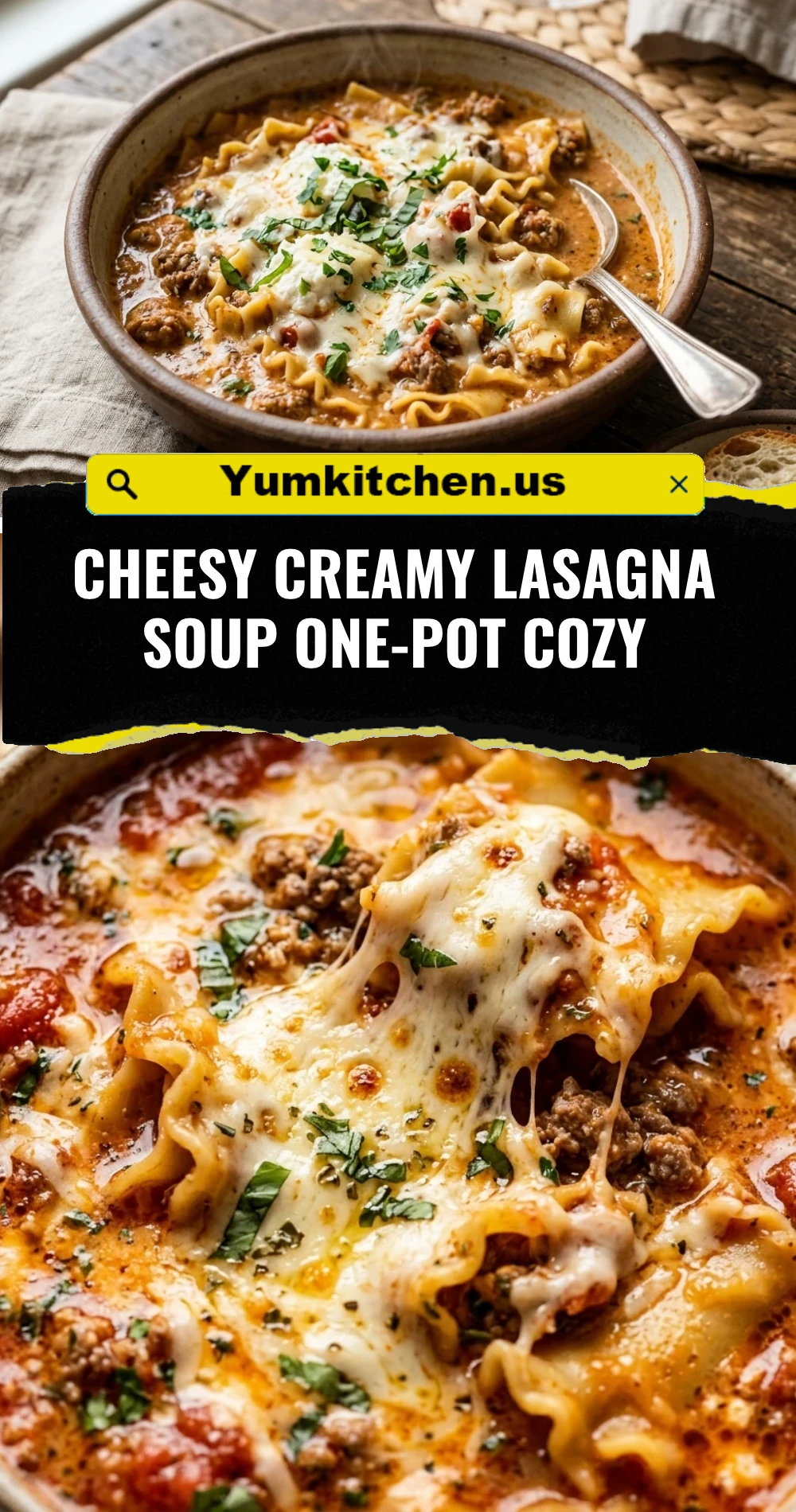 Cheesy Creamy Lasagna Soup One-Pot Cozy