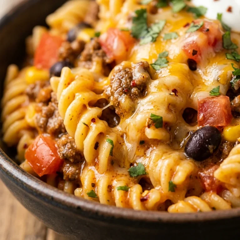 Cheesy Creamy Taco Pasta One-Pot Family Favorite