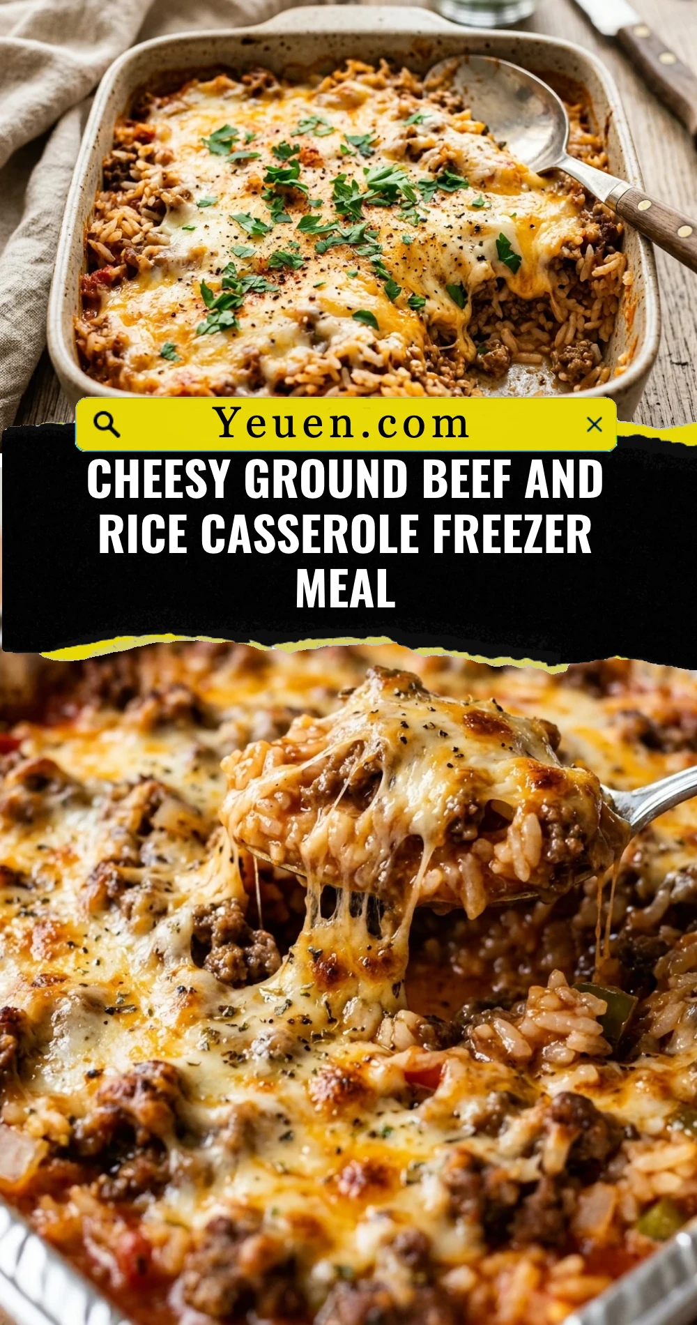 Cheesy Ground Beef And Rice Casserole Freezer Meal