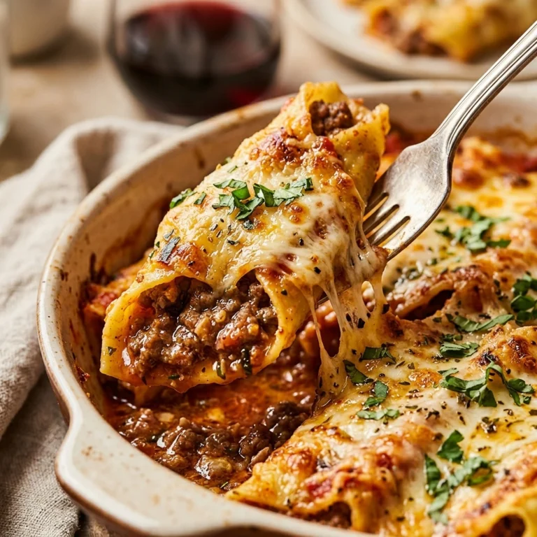 Cheesy Ground Beef Manicotti Sunday Dinner Easy
