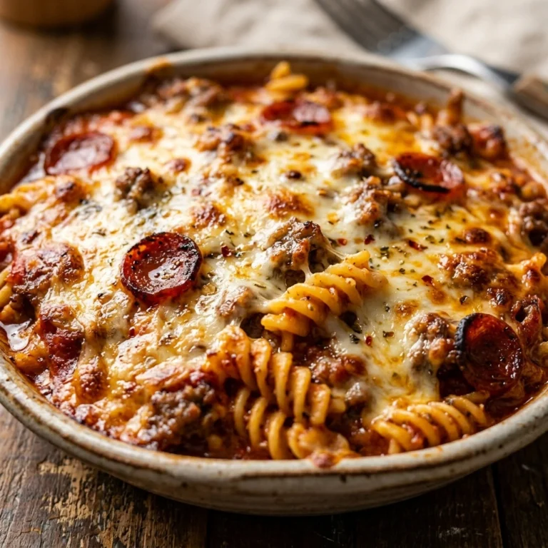 Cheesy Ground Beef Pizza Pasta Bake Feeds 6 $5 Meal