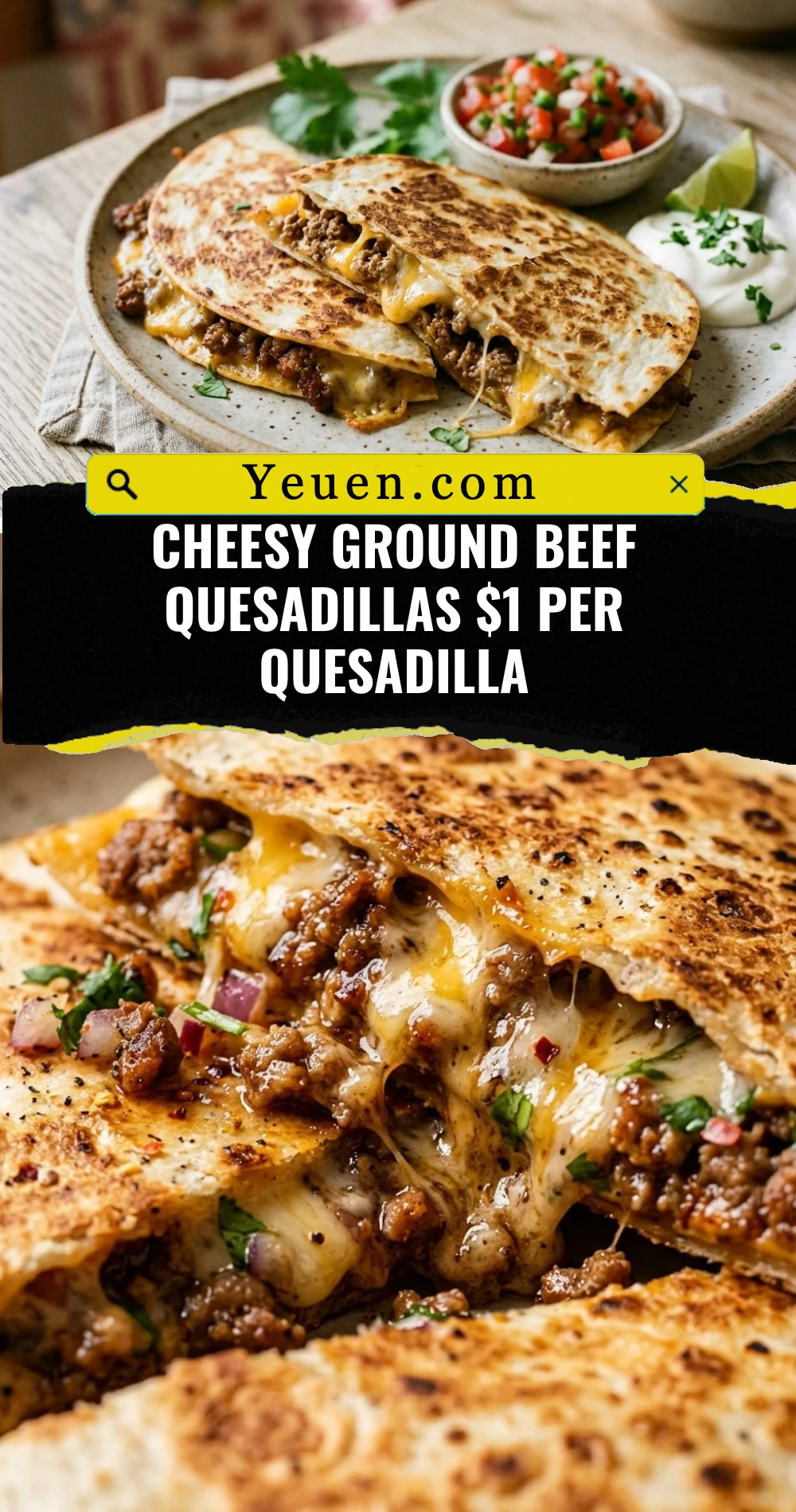 Cheesy Ground Beef Quesadillas $1 Per Quesadilla