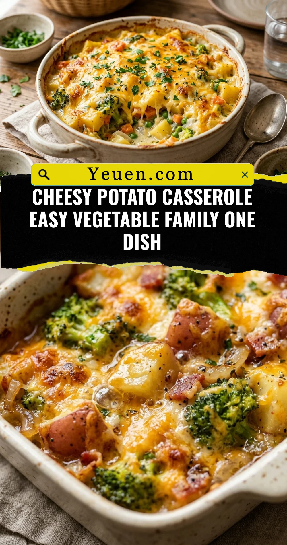 Cheesy Potato Casserole Easy Vegetable Family One Dish