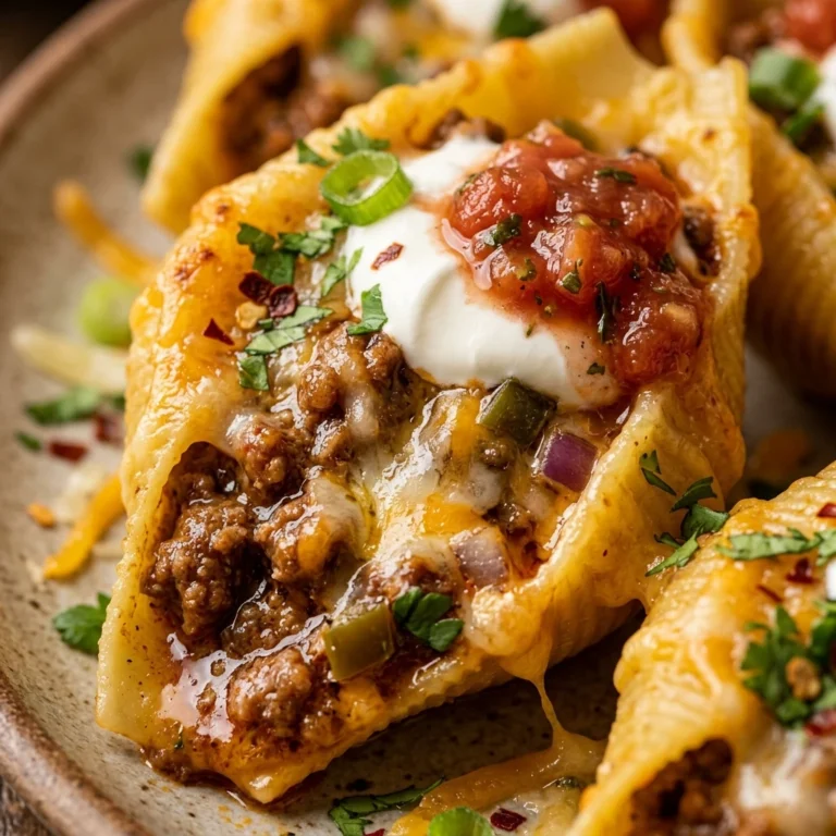 Cheesy Taco Stuffed Shells With Ground Beef