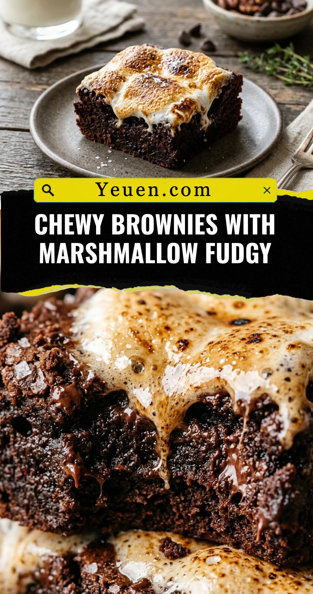 Chewy Brownies With Marshmallow Fudgy
