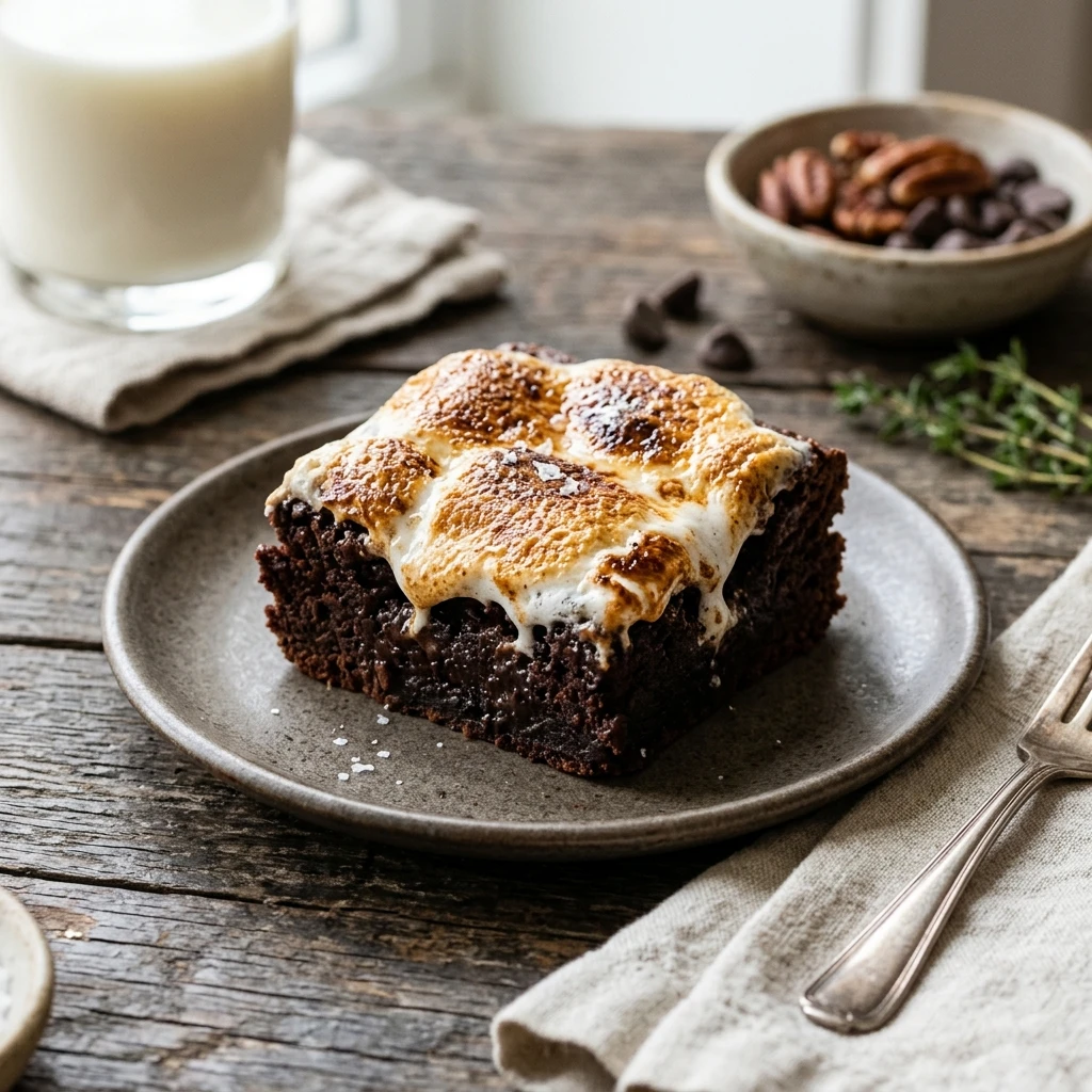 Chewy Brownies With Marshmallow Fudgy