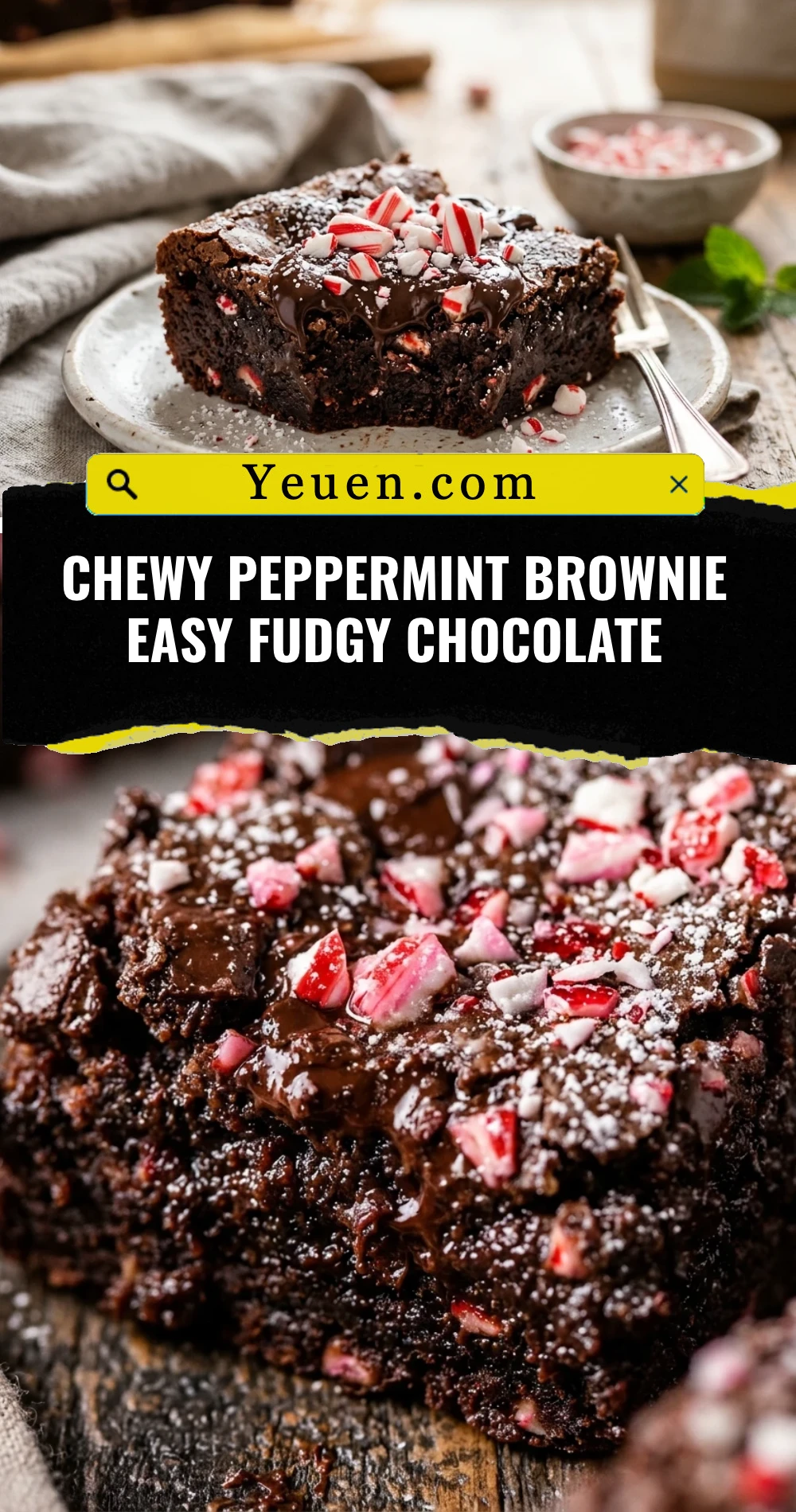 Chewy Peppermint Brownie Easy Fudgy Chocolate