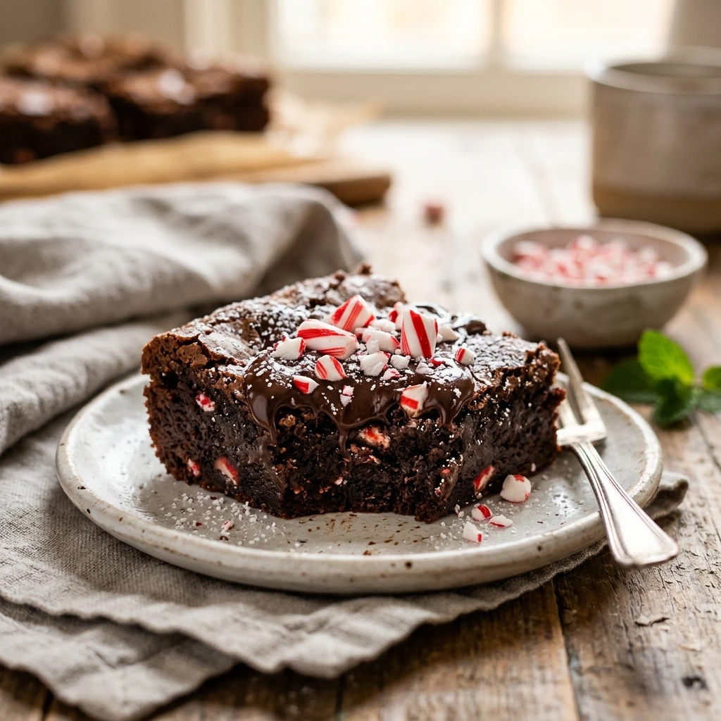 Chewy Peppermint Brownie Easy Fudgy Chocolate