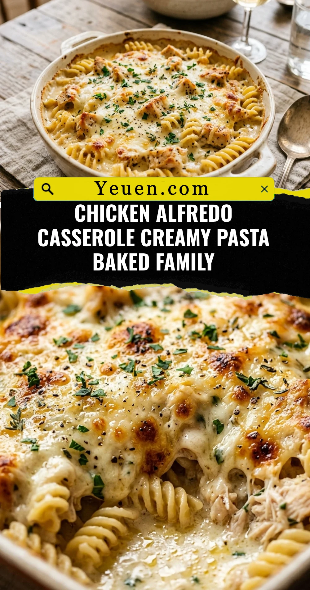 Chicken Alfredo Casserole Creamy Pasta Baked Family