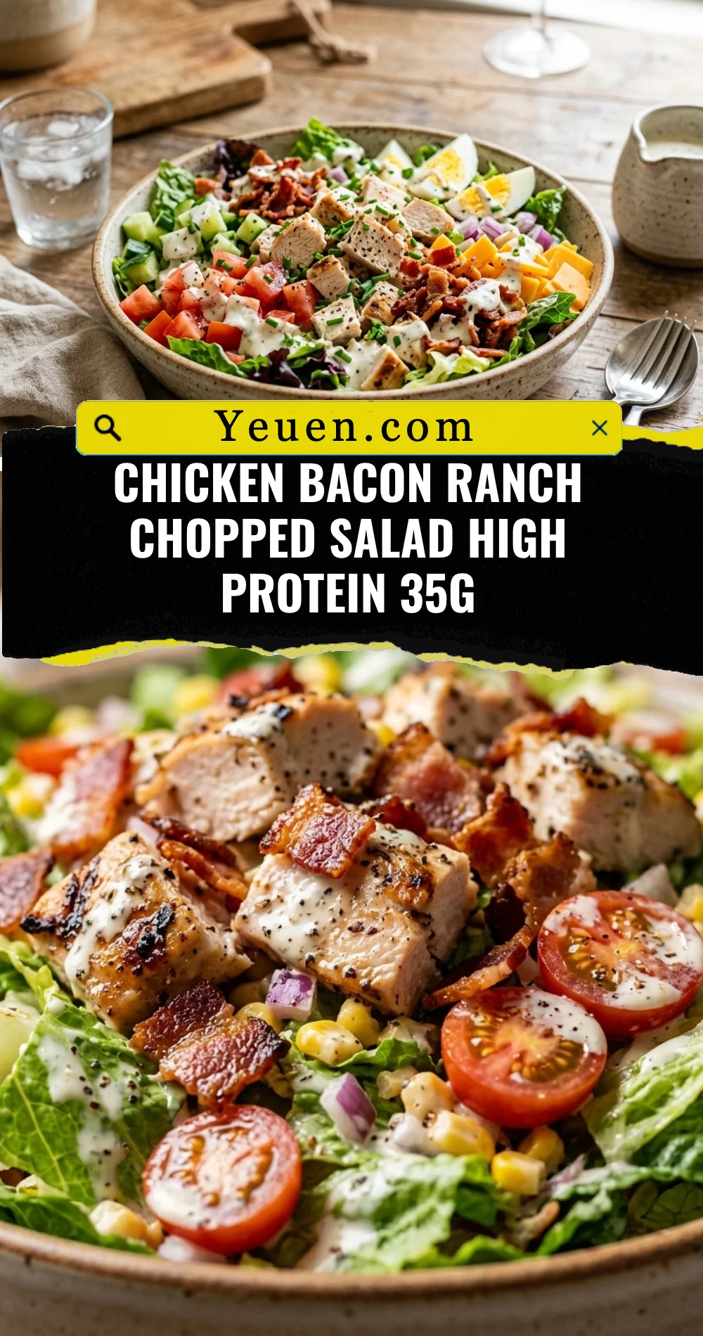 Chicken Bacon Ranch Chopped Salad High Protein 35g