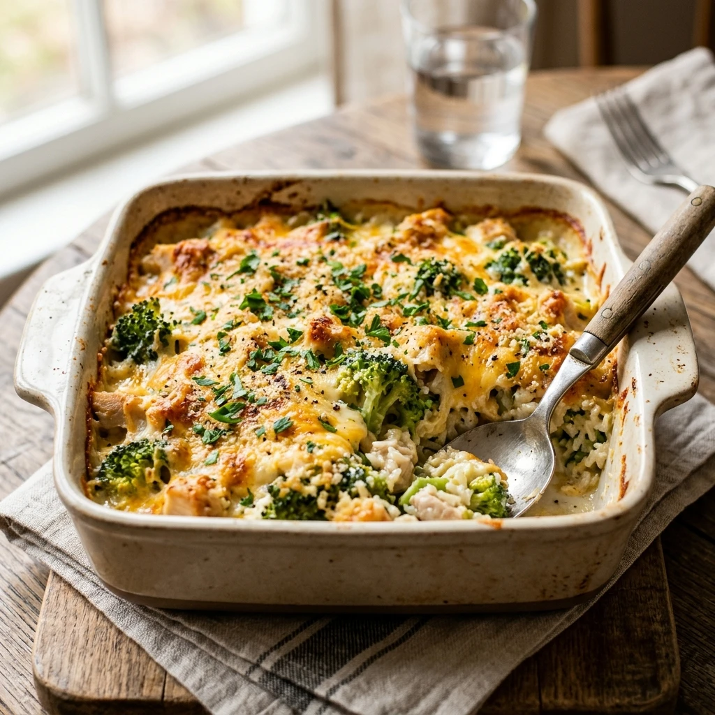 Chicken Broccoli Rice Casserole Easy Cheesy Family One Dish Make Ahead