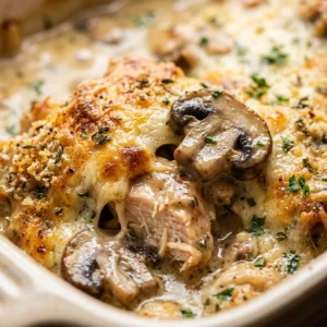 Chicken Mushroom Casserole Easy Cheesy Family One Dish Make Ahead