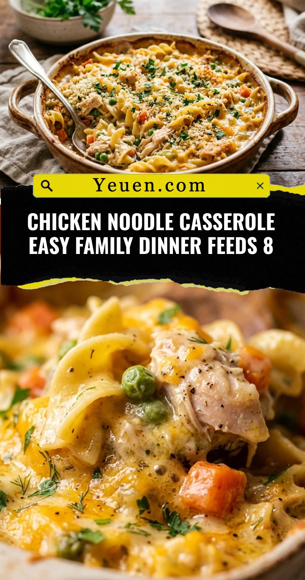 Chicken Noodle Casserole Easy Family Dinner Feeds 8