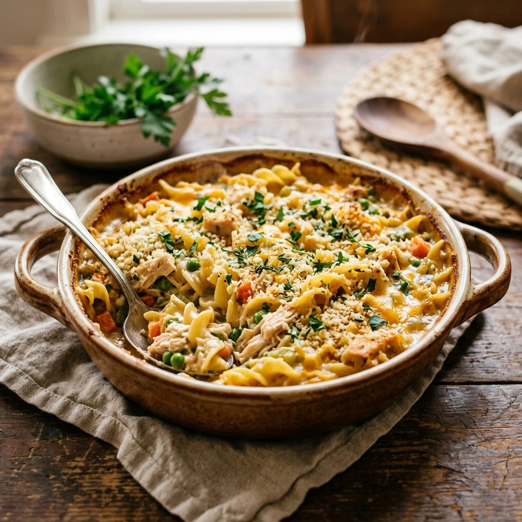 Chicken Noodle Casserole Easy Family Dinner Feeds 8