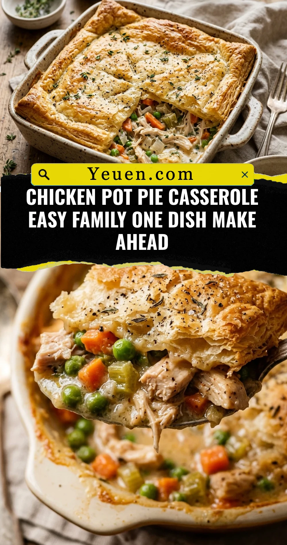Chicken Pot Pie Casserole Easy Family One Dish Make Ahead