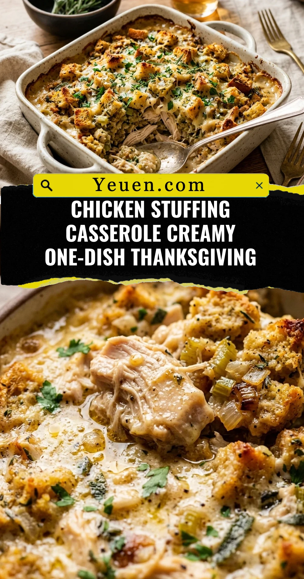 Chicken Stuffing Casserole Creamy One-Dish Thanksgiving
