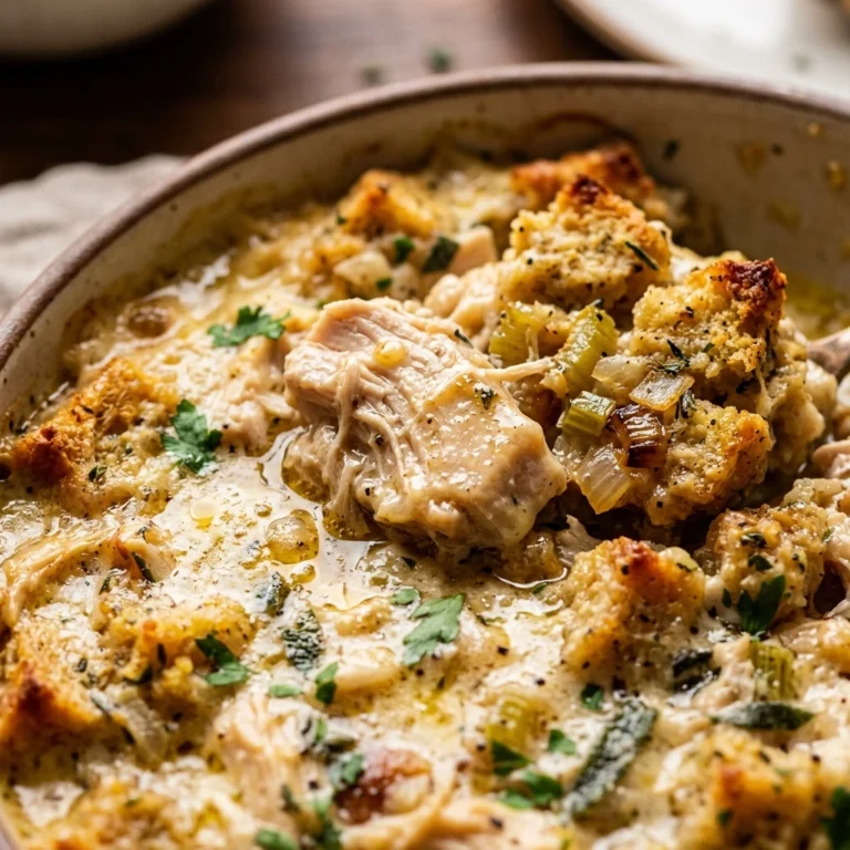 Chicken Stuffing Casserole Creamy One-Dish Thanksgiving