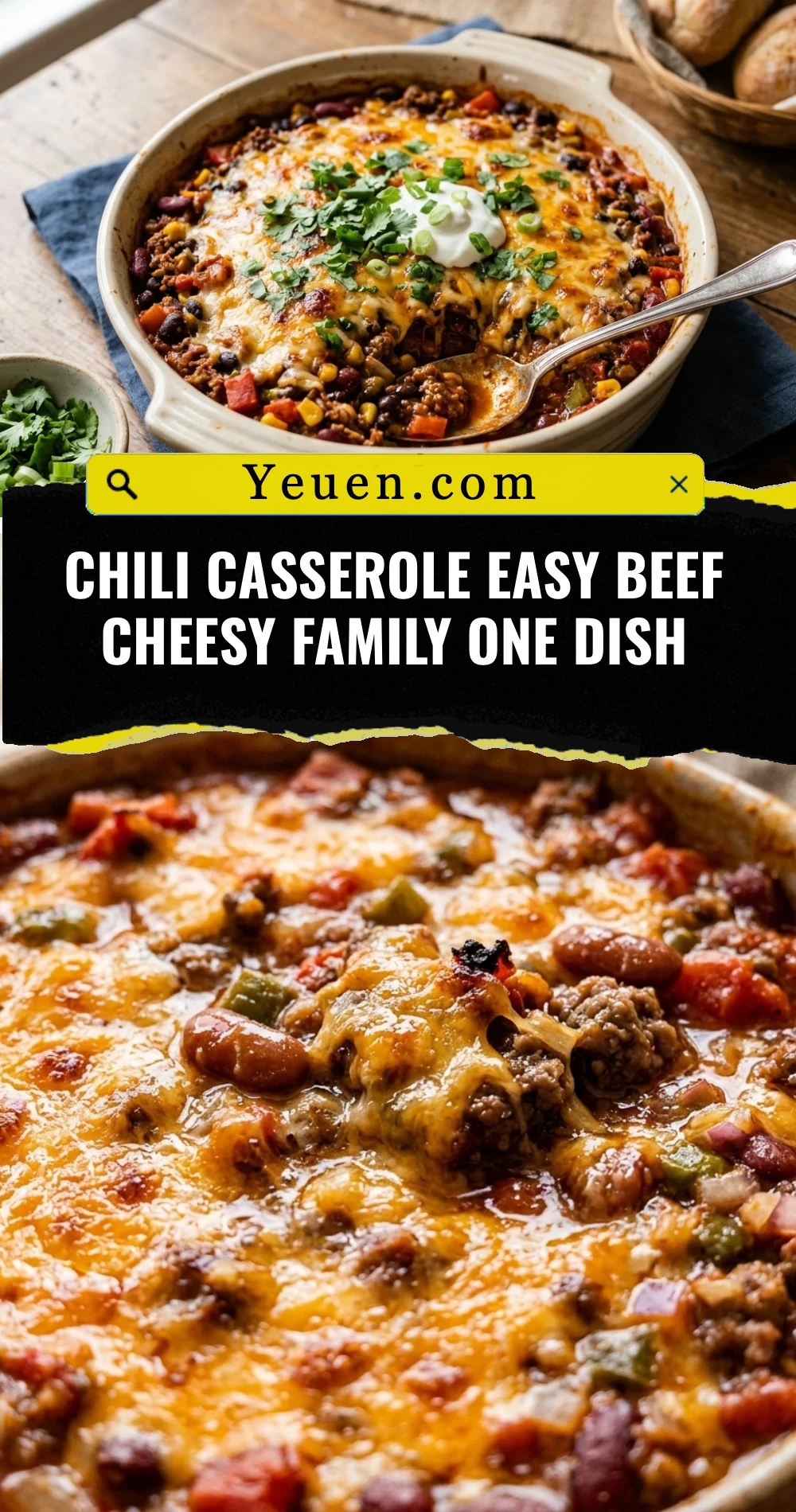 Chili Casserole Easy Beef Cheesy Family One Dish