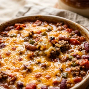 Chili Casserole Easy Beef Cheesy Family One Dish