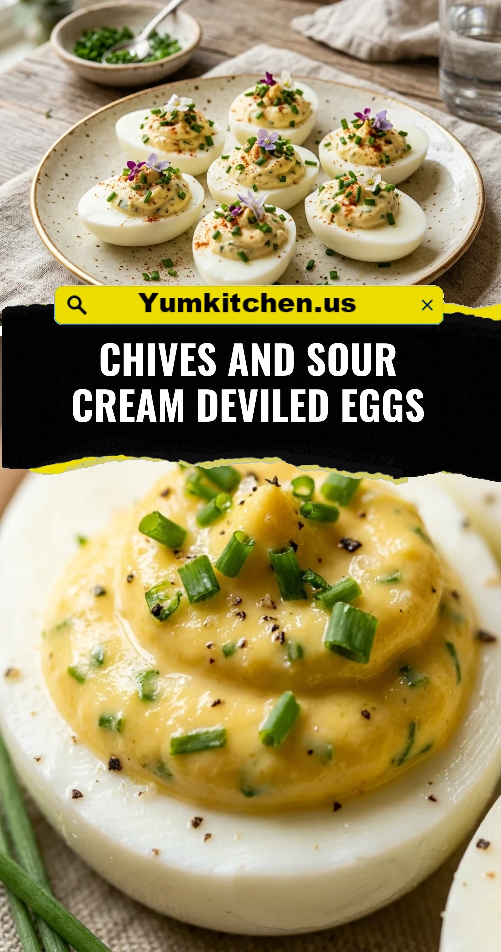 Chives and Sour Cream Deviled Eggs