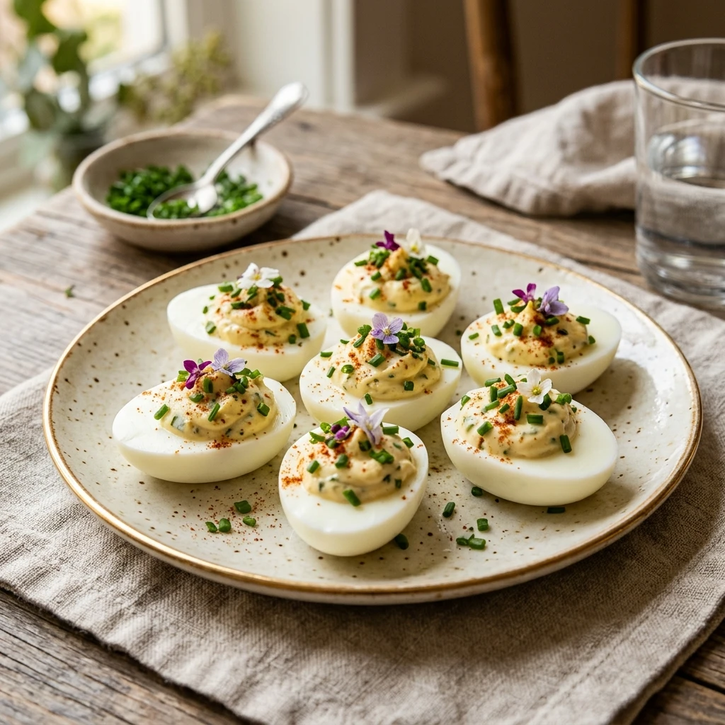 Chives and Sour Cream Deviled Eggs