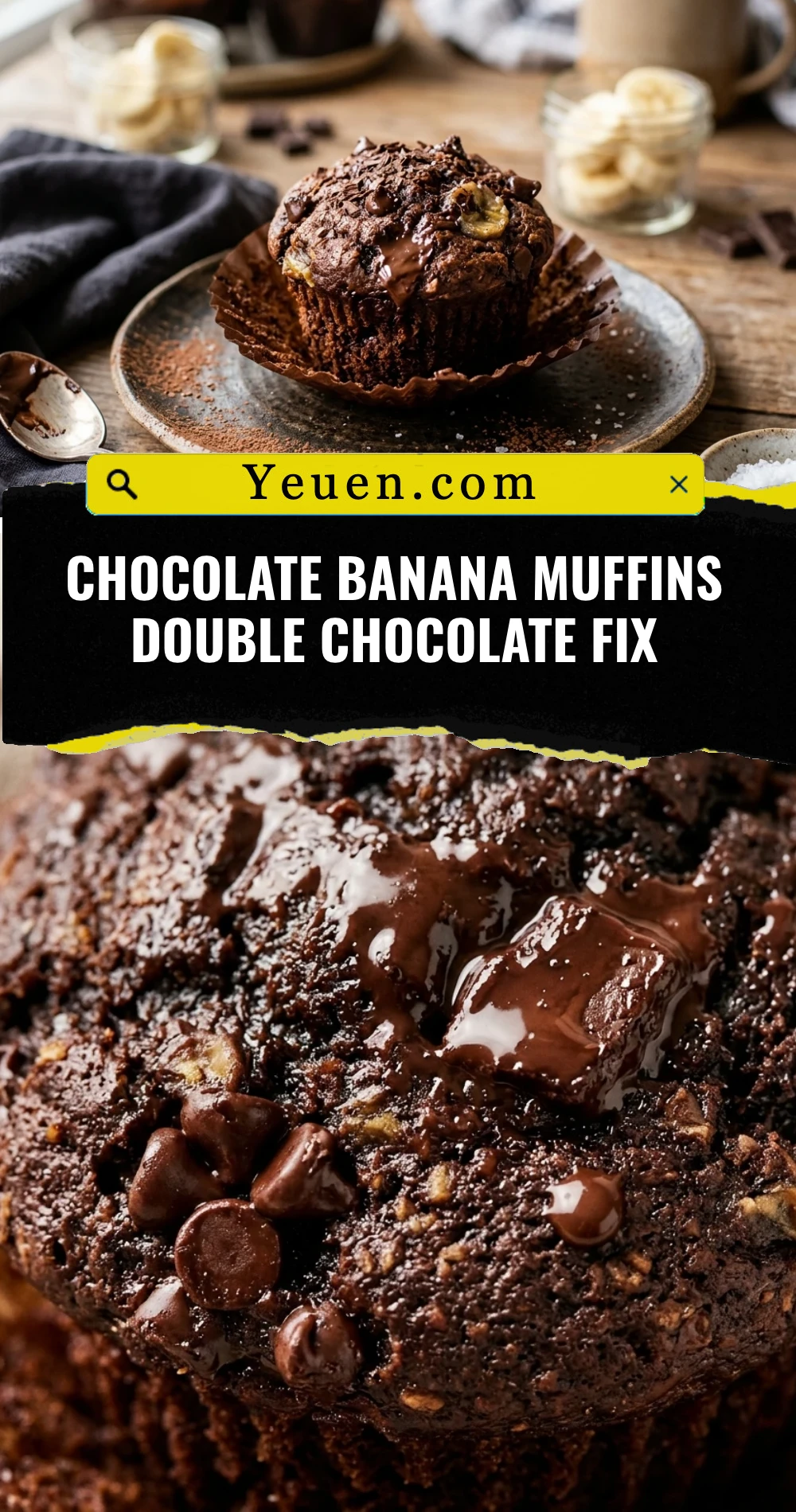 Chocolate Banana Muffins Double Chocolate Fix