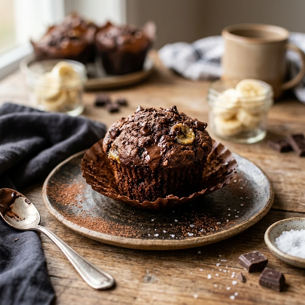 Chocolate Banana Muffins Double Chocolate Fix