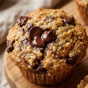 Chocolate Chip Banana Muffins Freezer Friendly