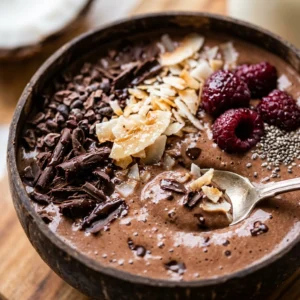 Chocolate Coconut Bowl Smoothie Healthy Dessert Breakfast