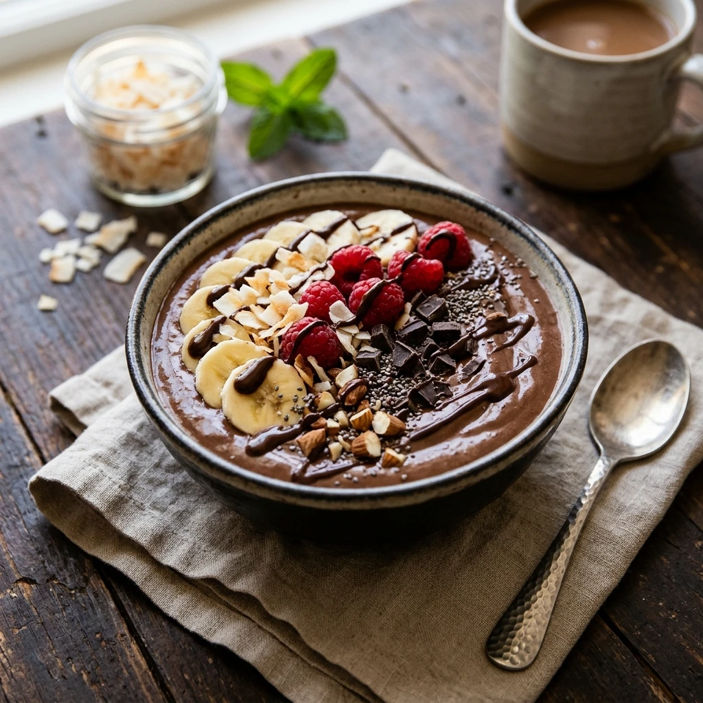 Chocolate Coconut Bowl Smoothie Healthy Dessert Breakfast