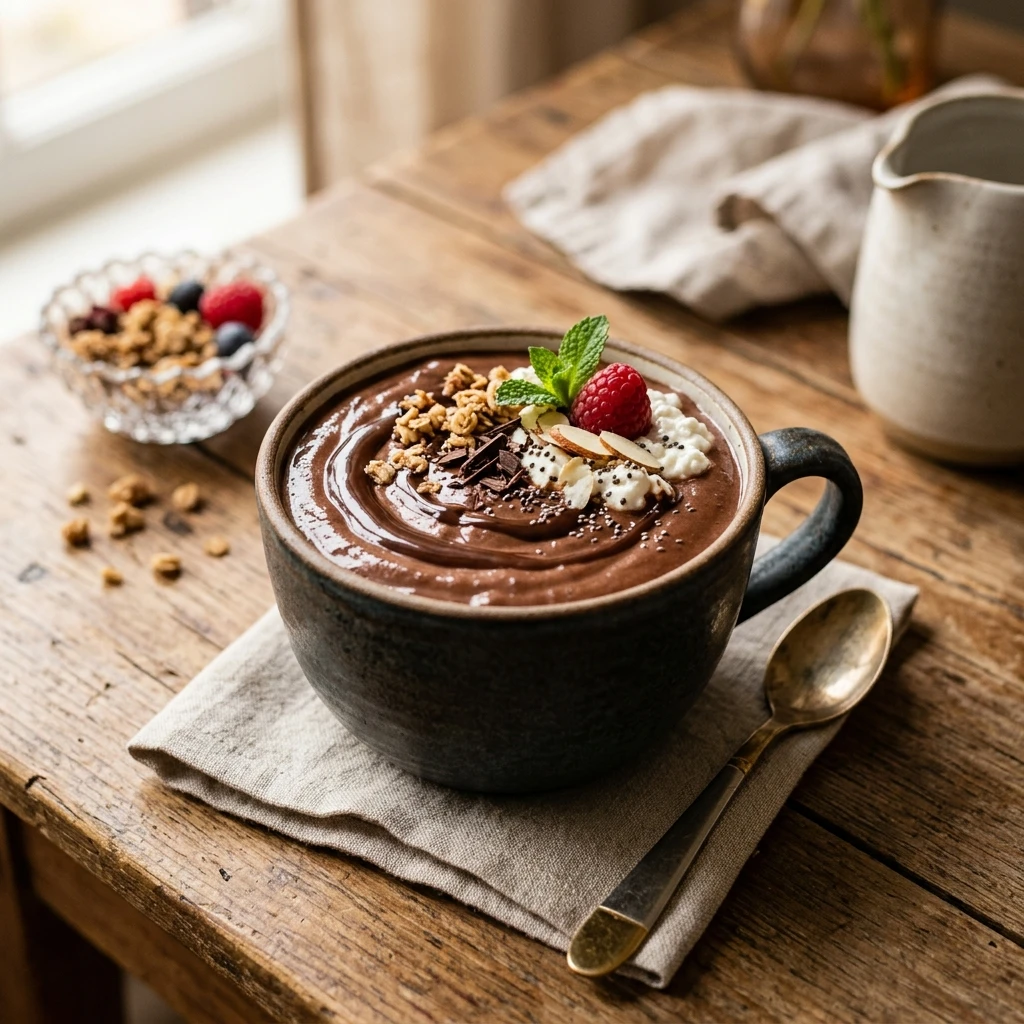 Chocolate Cottage Cheese Smoothie - 30g Dessert For Breakfast