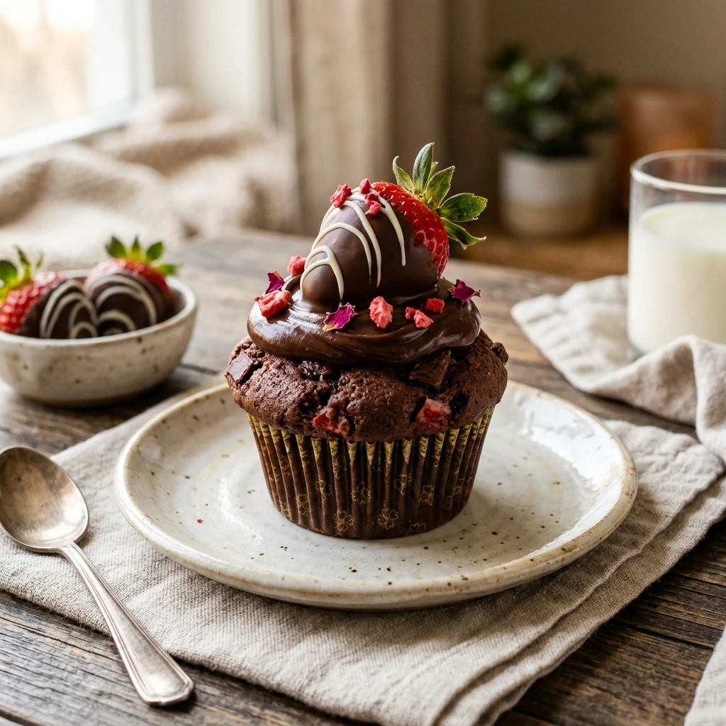Chocolate Covered Strawberry Muffins