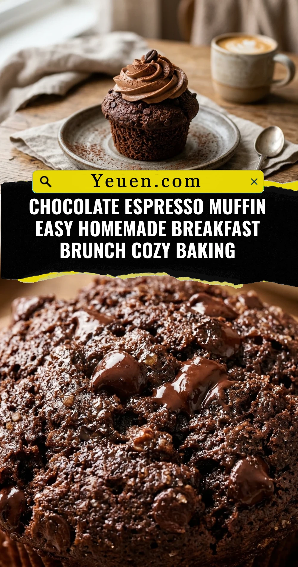 Chocolate Espresso Muffin Easy Homemade Breakfast Brunch Cozy Baking