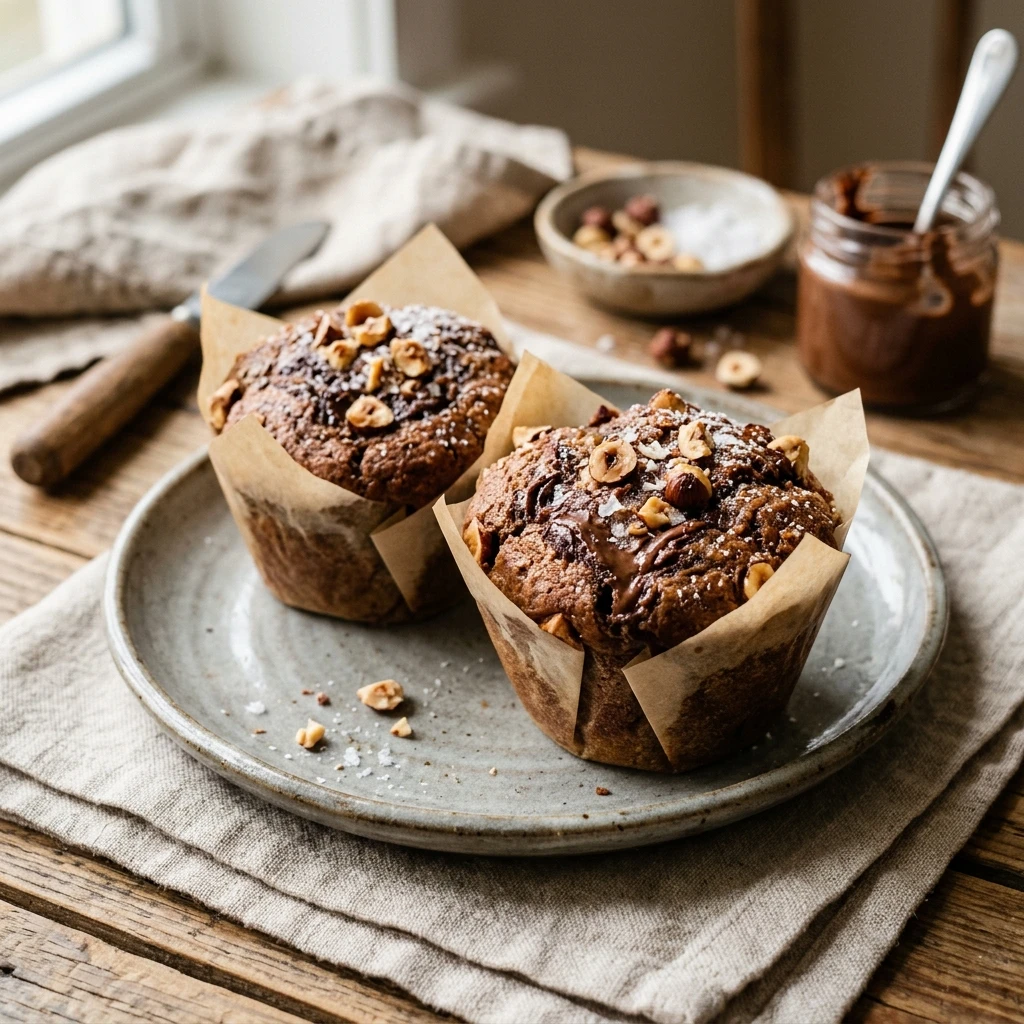 Chocolate Hazelnut Nutella Swirl Muffins