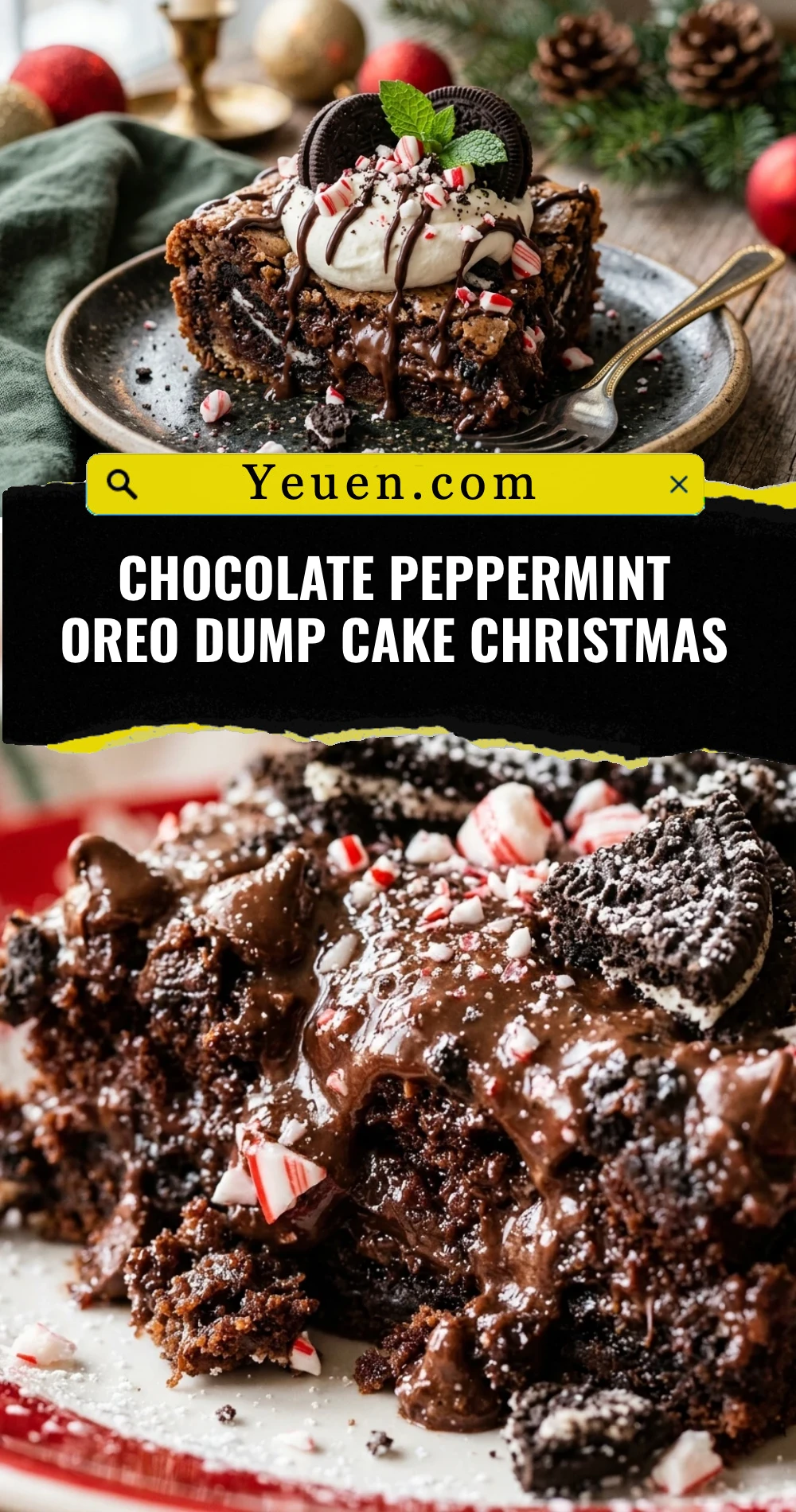 Chocolate Peppermint Oreo Dump Cake Christmas