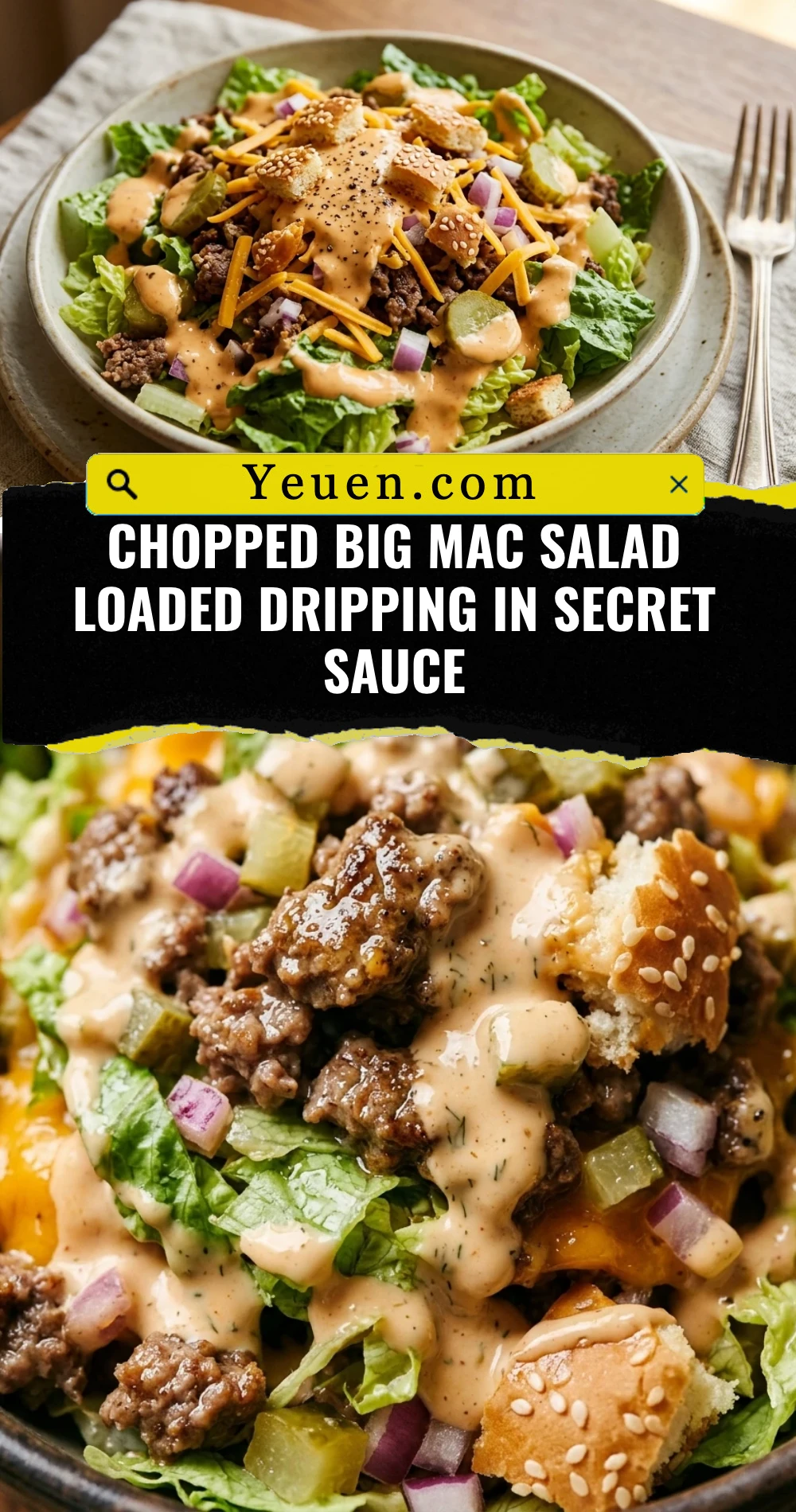 Chopped Big Mac Salad Loaded Dripping In Secret Sauce