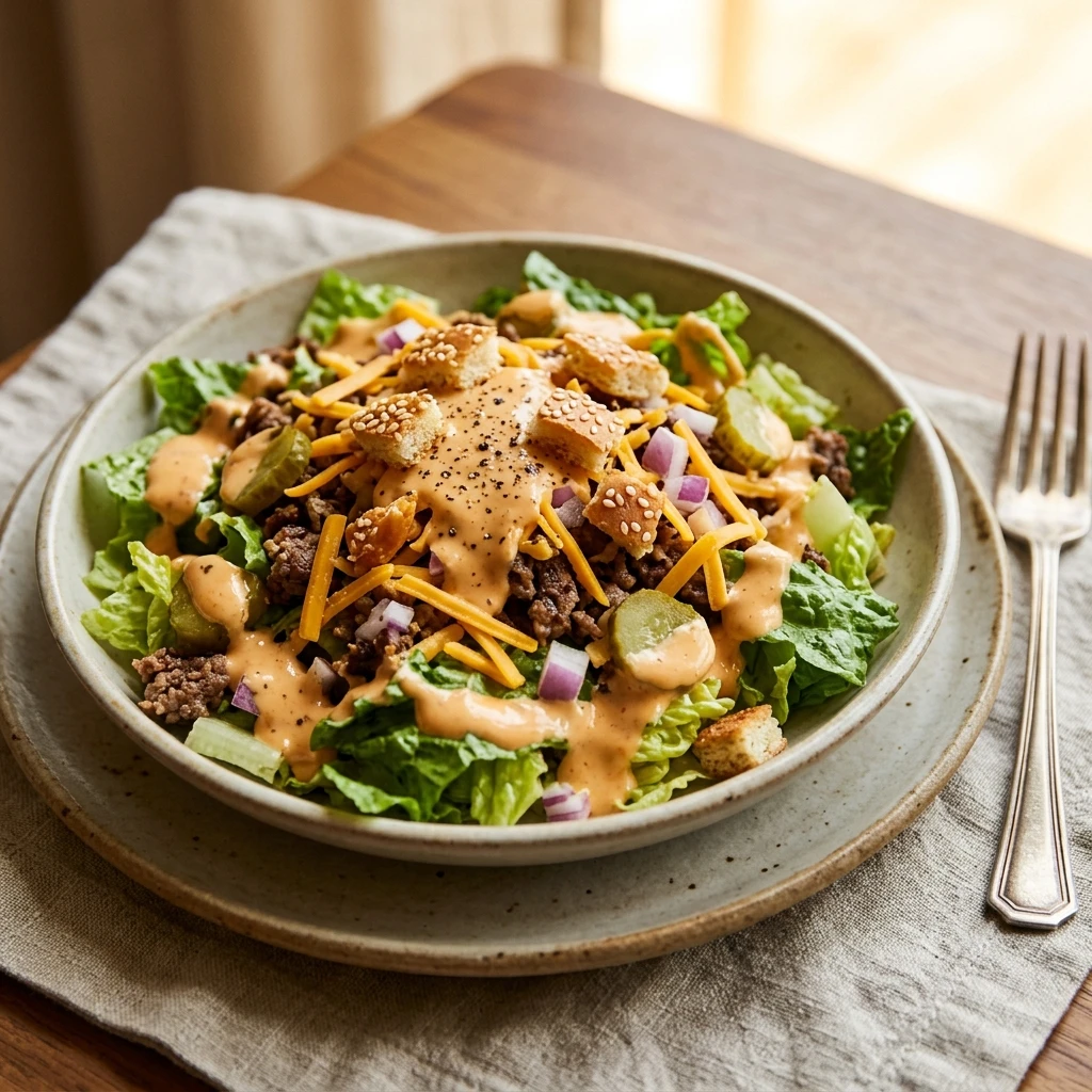 Chopped Big Mac Salad Loaded Dripping In Secret Sauce