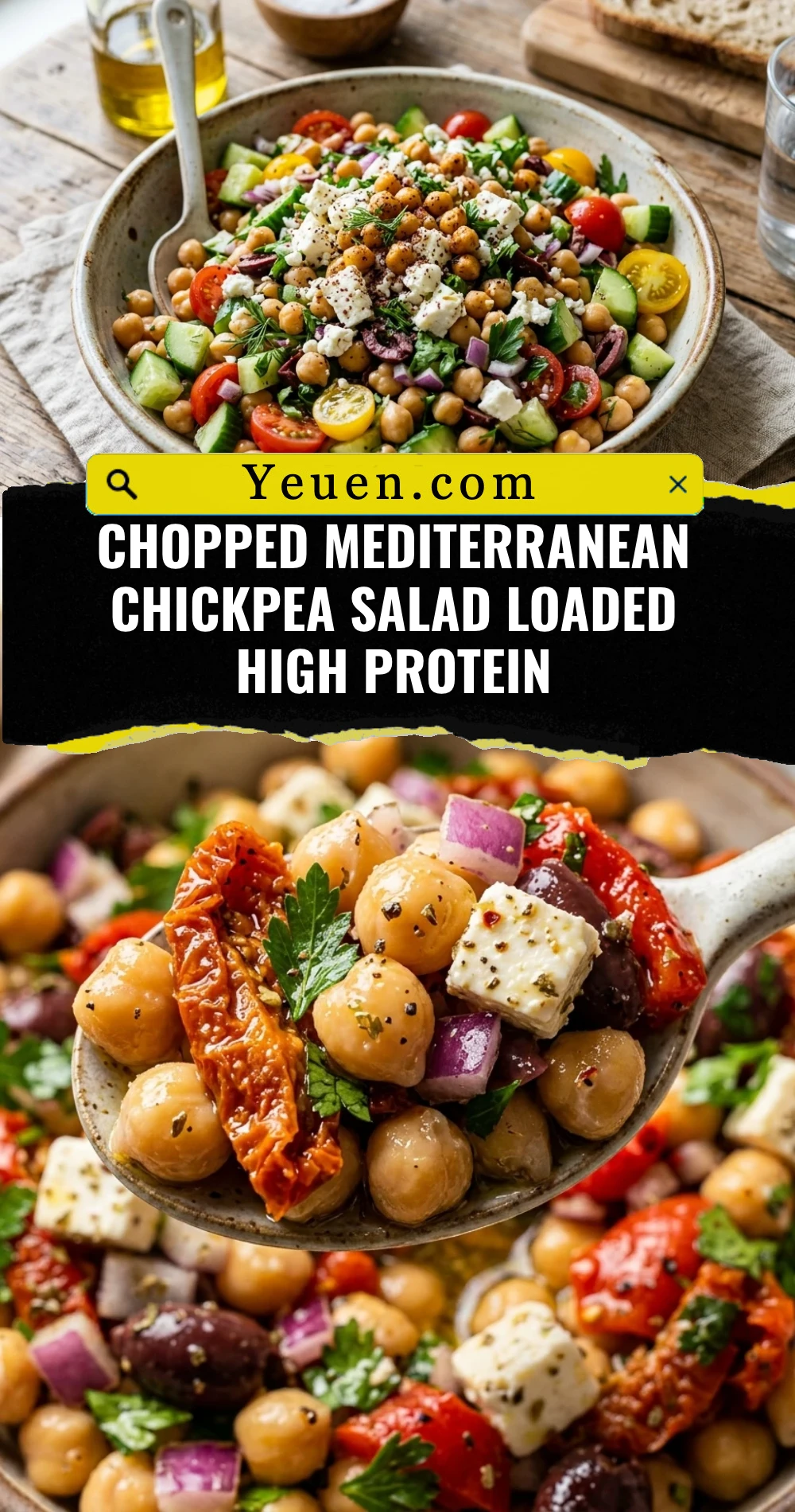 Chopped Mediterranean Chickpea Salad Loaded High Protein