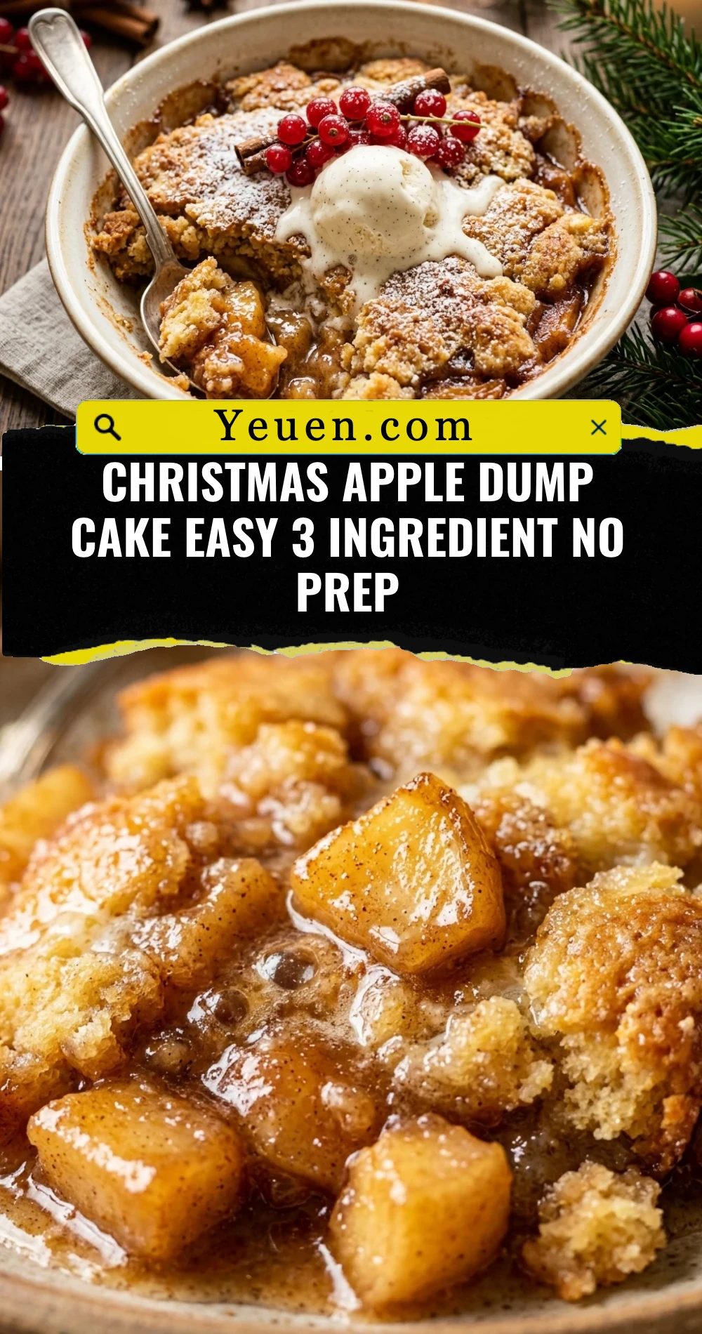 Christmas Apple Dump Cake Easy 3 Ingredient No Prep