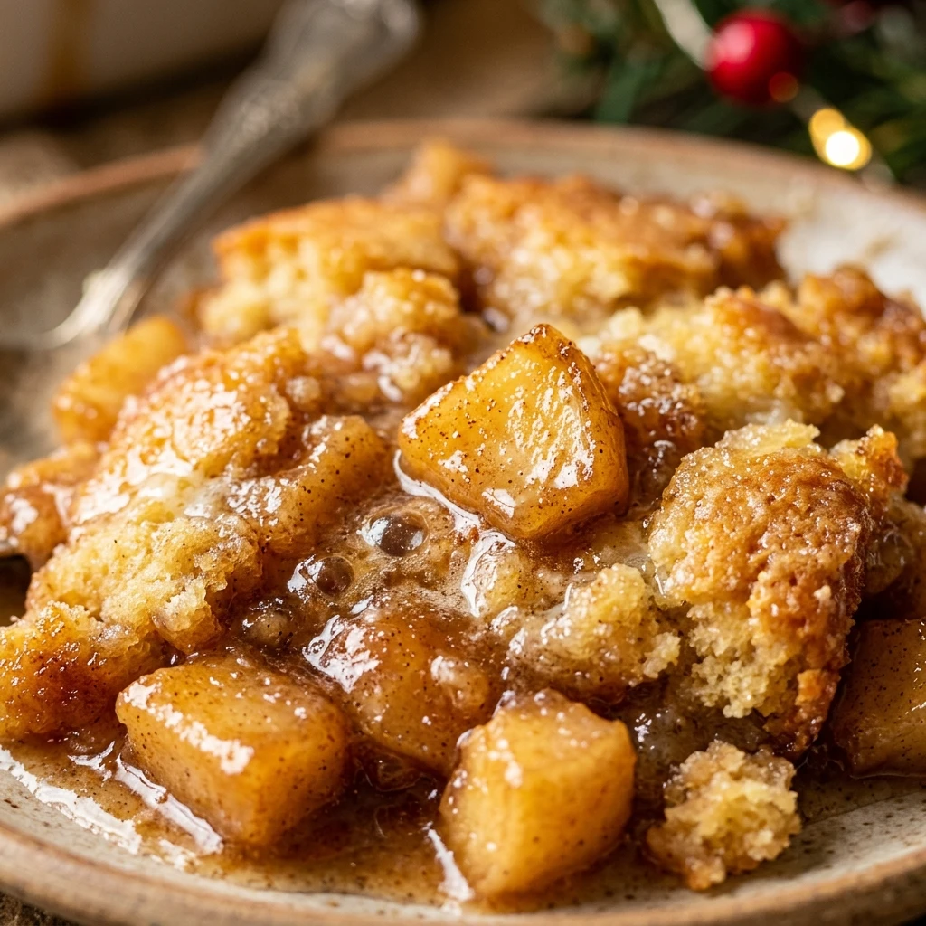 Christmas Apple Dump Cake Easy 3 Ingredient No Prep