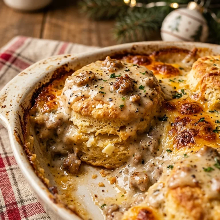 Christmas Biscuit Gravy Casserole Make Ahead Easy Feed Crowd