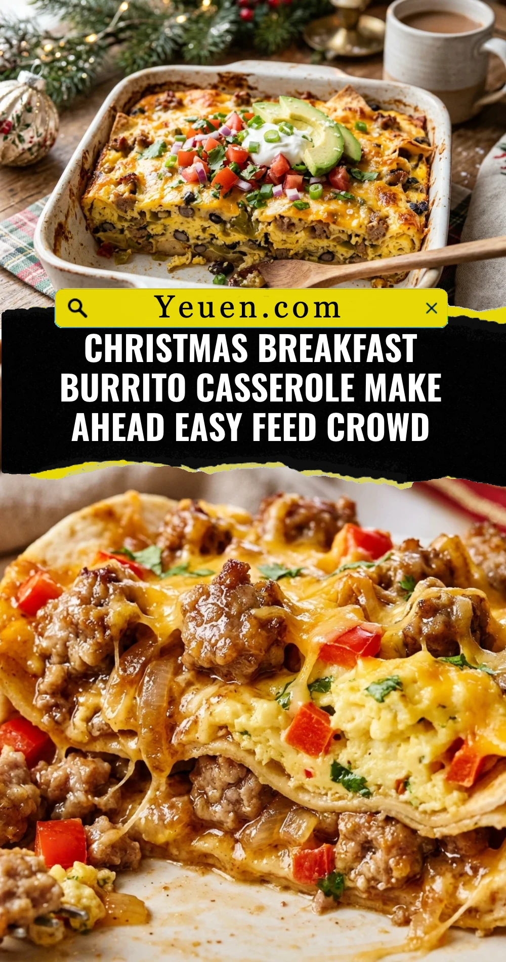 Christmas Breakfast Burrito Casserole Make Ahead Easy Feed Crowd