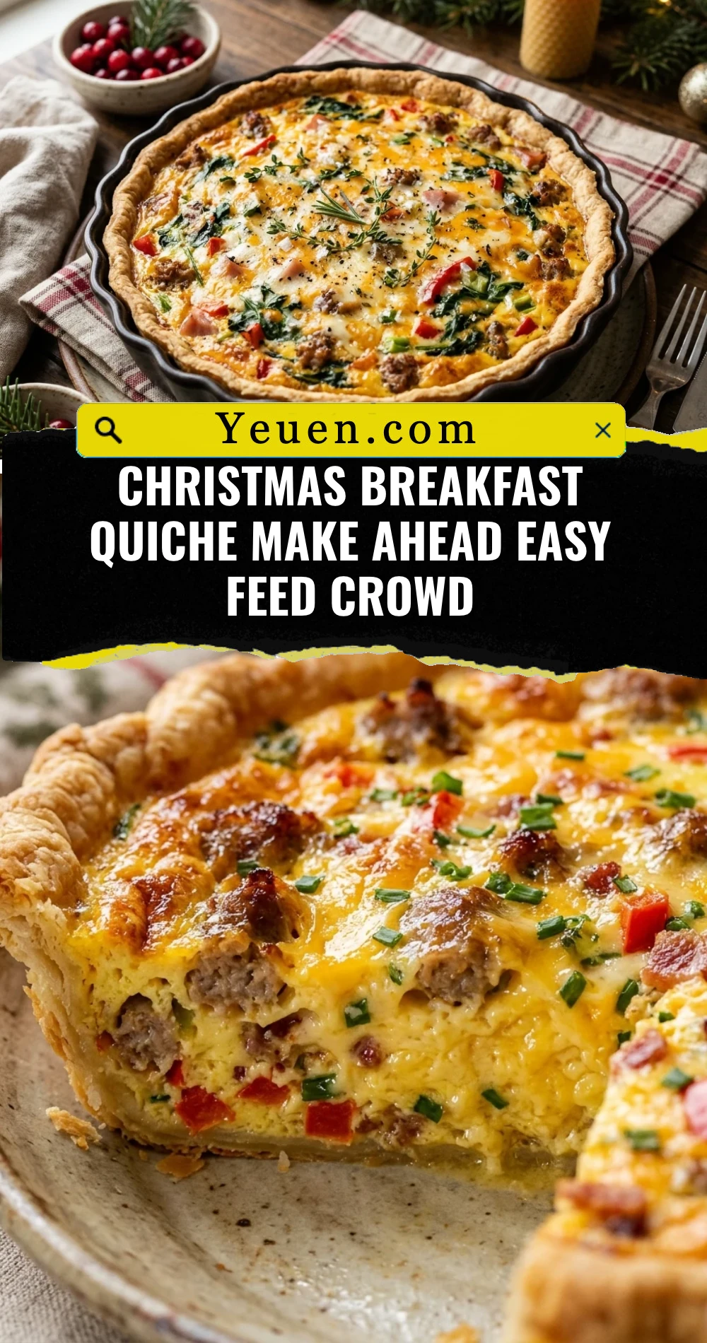 Christmas Breakfast Quiche Make Ahead Easy Feed Crowd