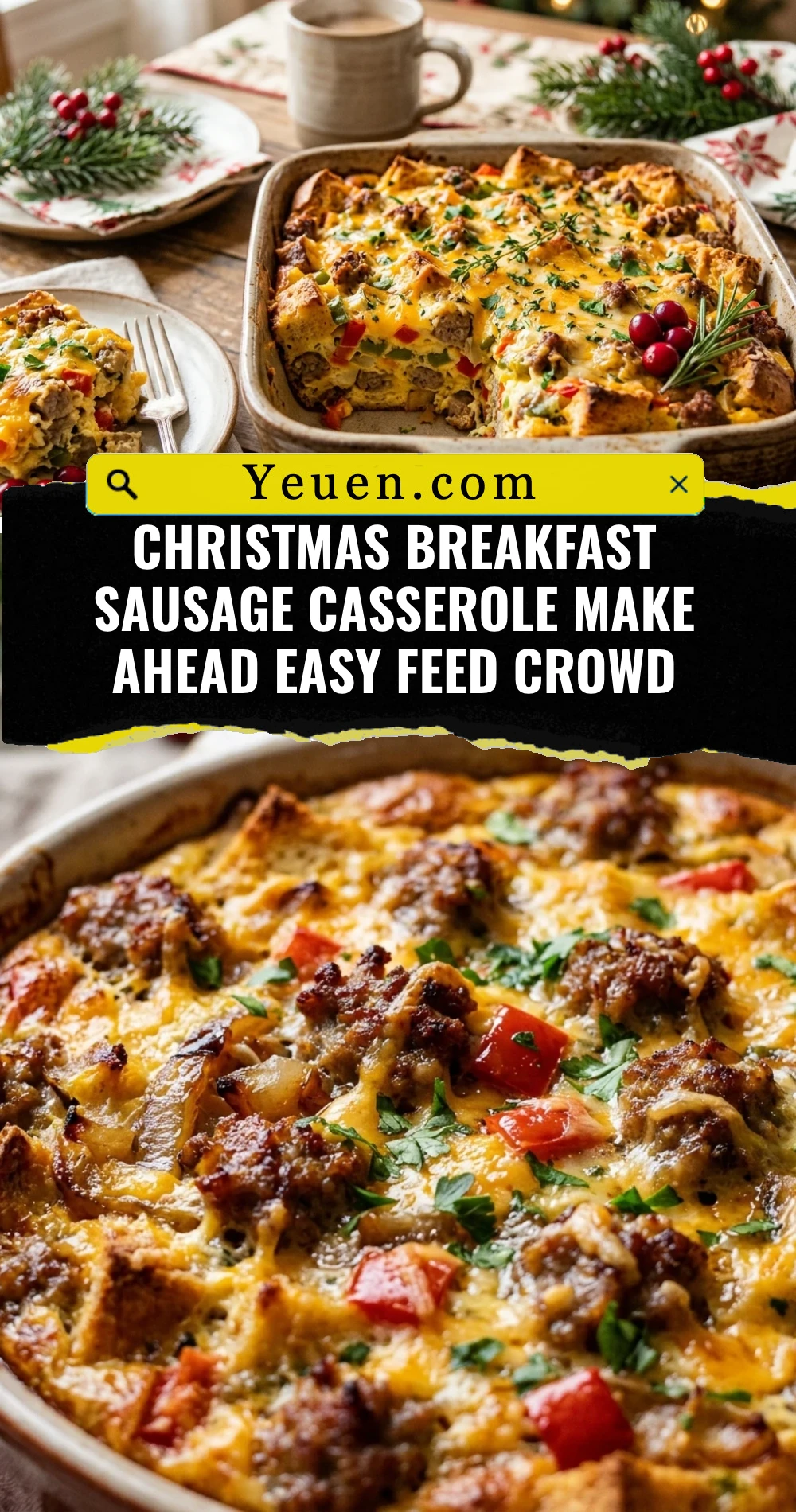 Christmas Breakfast Sausage Casserole Make Ahead Easy Feed Crowd