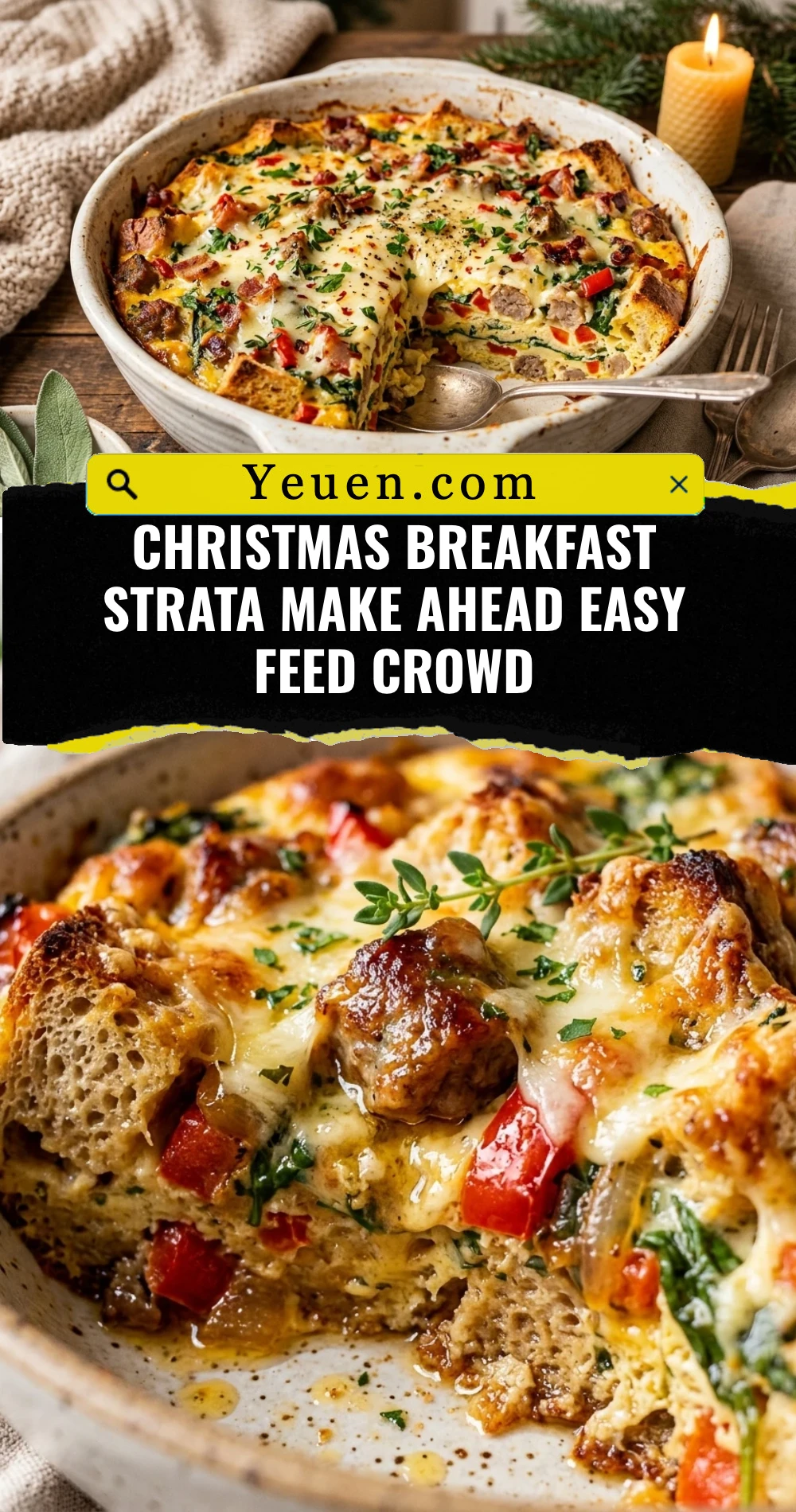 Christmas Breakfast Strata Make Ahead Easy Feed Crowd